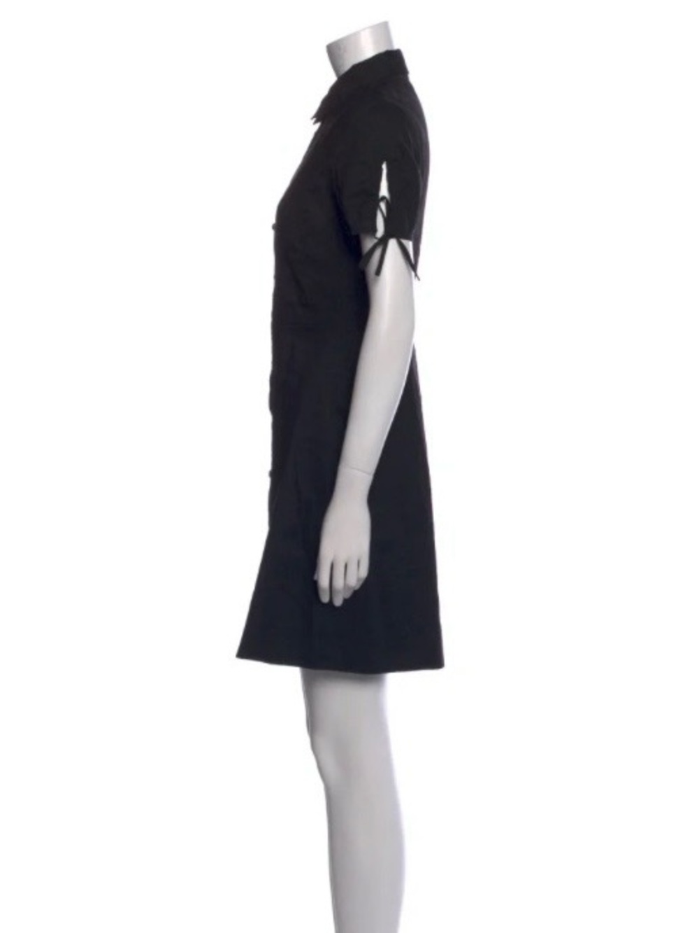 Black Linen Blend Theory Mini Dress - Picture 2 of 10